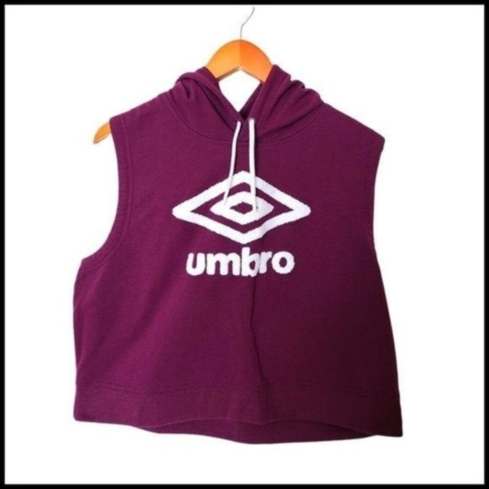 Umbro Women Pickled Beet Sleeveless Crop Sweatshirt Hoodie‎ Size XXL XX-Large